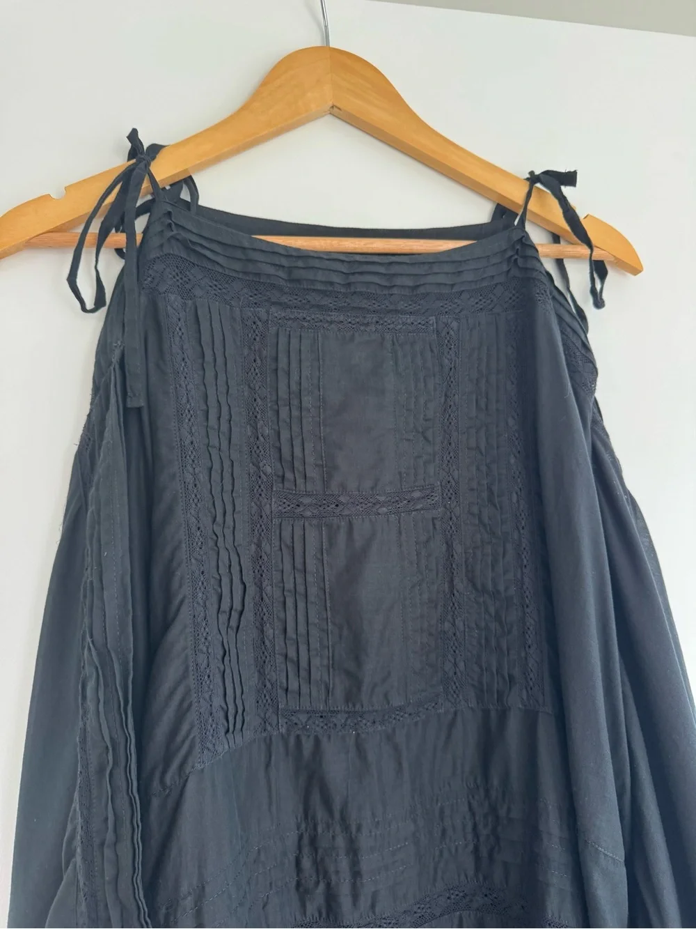 J Crew black cotton handkerchief midi dress